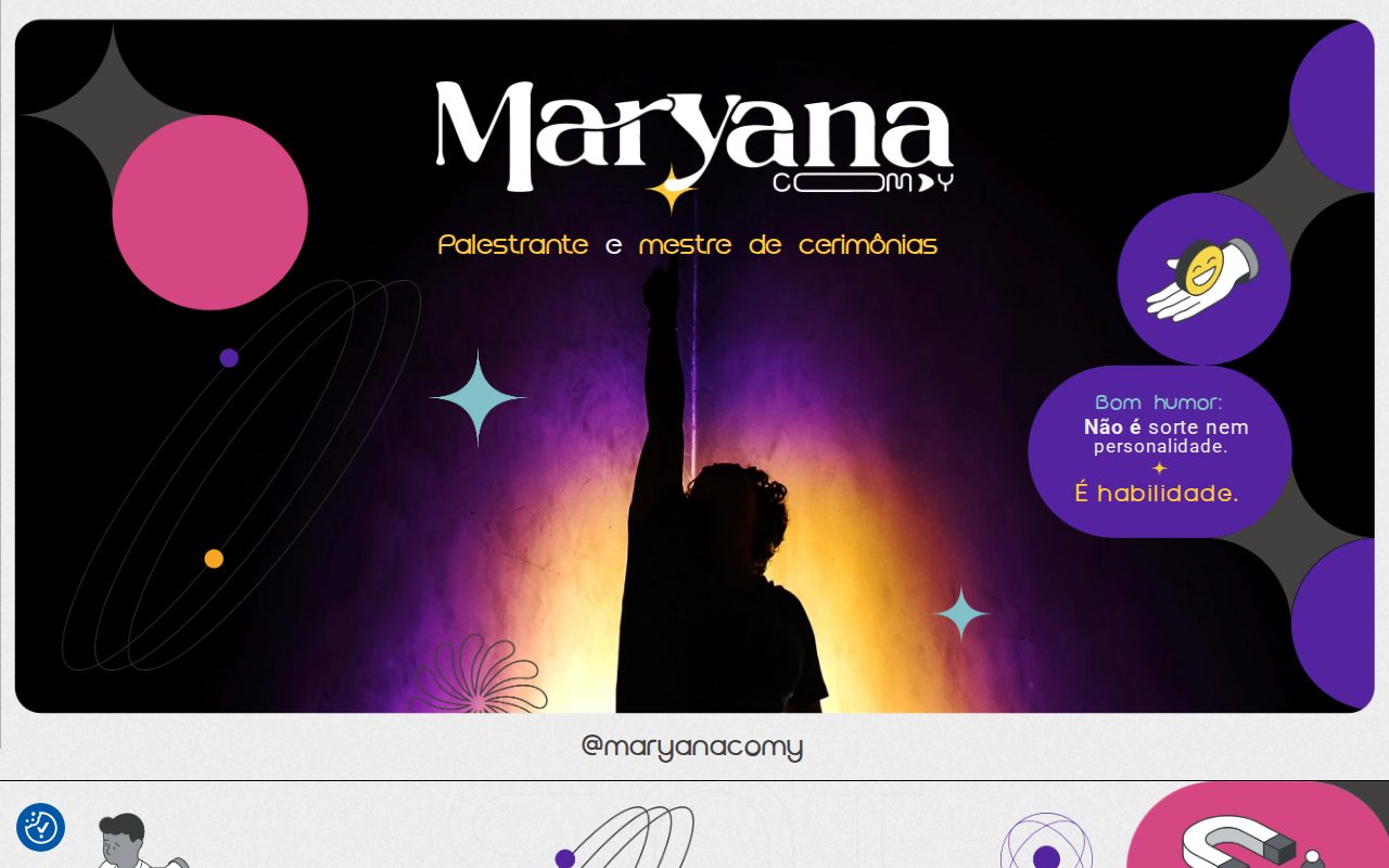 Página inicial do site Maryana com Y