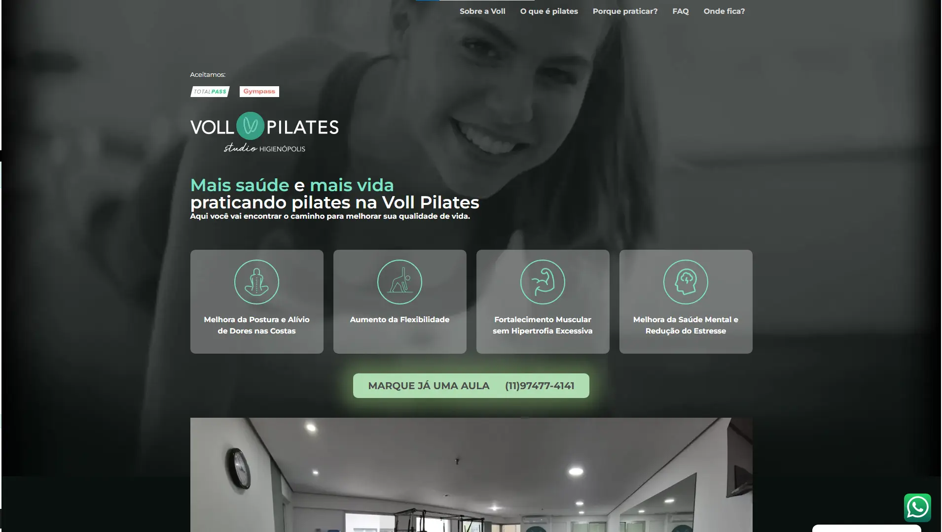 Projeto Voll Pilates desenvolvido por Gui Yoshi